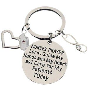 Nurse Prayer Keychain - Nurse Heart Cap